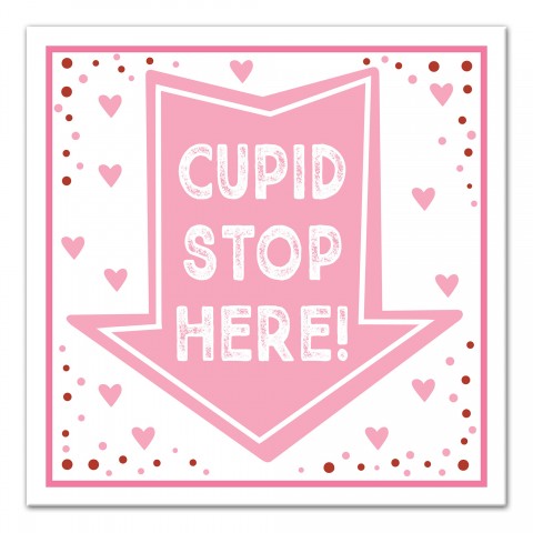 Cupid Stop Here 12x12 Canvas Wall Art