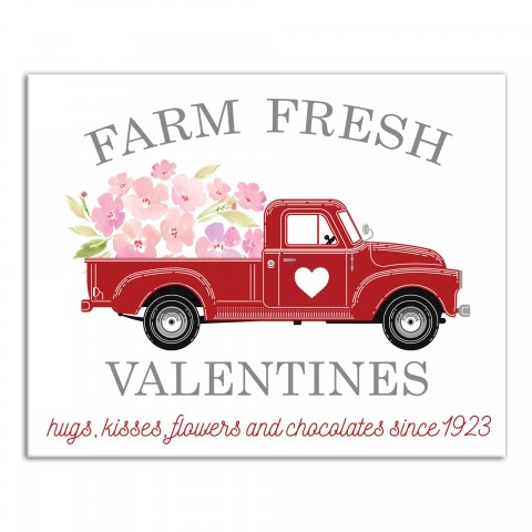 Farm Fresh Valentines 16x20 Canvas Wall Art