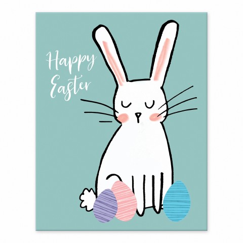 Happy Easter Bunny 11x14 Tabletop Canvas