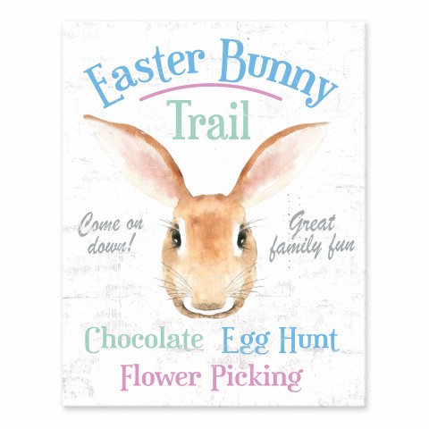 Easter Bunny Trail Ad 11x14 Tabletop Canvas