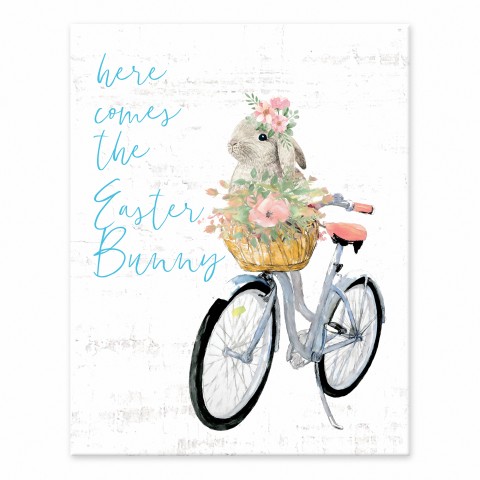 Easter Bunny Bike 11x14 Tabletop Canvas