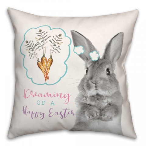 Dreaming Happy Easter Bunny Pillow
