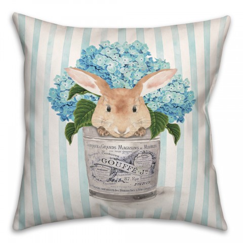 Metal Bucket Bunny Pillow