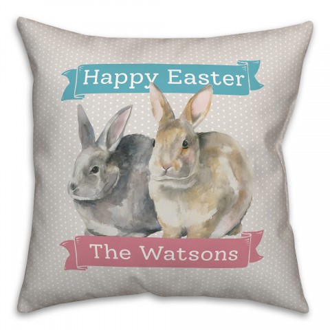 Happy Easter Family Name Pillow