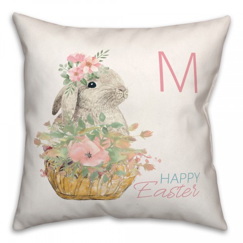 Happy Easter Bunny Basket  Pillow