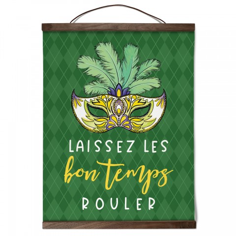 Laissez Les Bon Temps Rouler 12x16 Teak Hanging Canvas