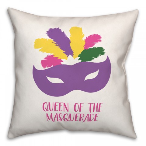 King and Queen of Mardi Gras 18x18 Spun Poly Pillow