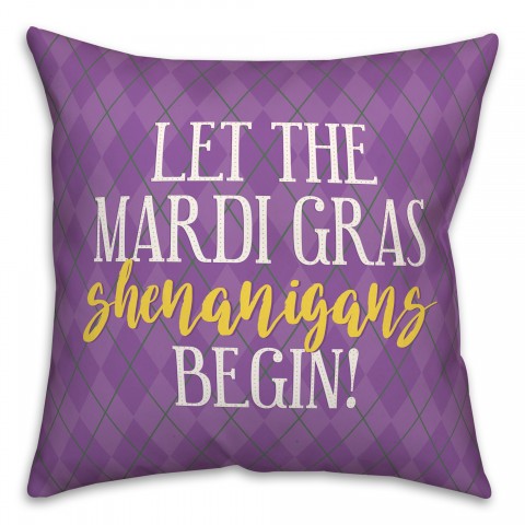 Mardi Gras Shenanigans 18x18 Spun Poly Pillow