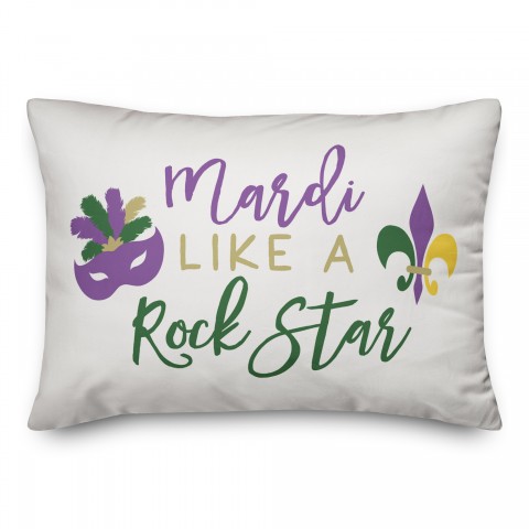 Mardi Like a Rock Star 14x20 Spun Poly Pillow