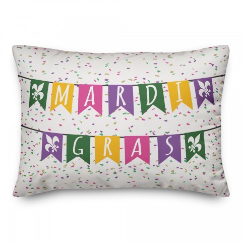 Mardi Gras Banner 14x20 Spun Poly Pillow