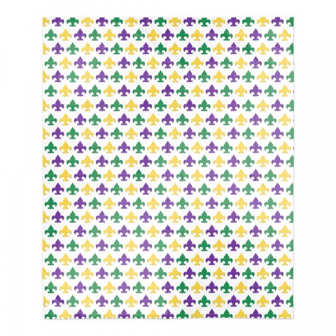 Fleur De Lis Pattern 50x60 Sherpa Fleece Blanket