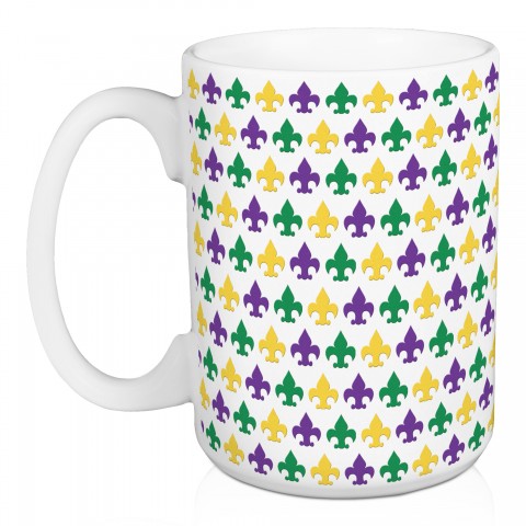 Fleur Di Lis Pattern 15 oz Mug