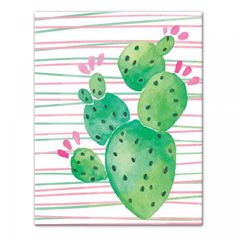 Bright Stripe Cactus 11x14 Canvas Wall Art