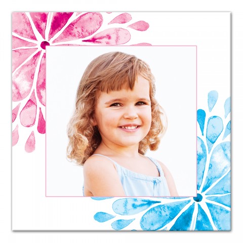 Watercolor Medallions Photo 20x20 Personalized Canvas Wall Art