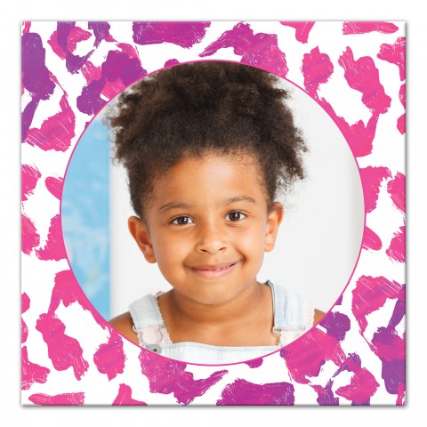 Pink Leopard Photo 16x16 Personalized Canvas Wall Art