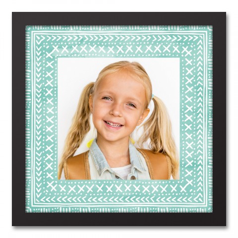 Green Tribal Photo 12x12 Personalized Black Framed Canvas