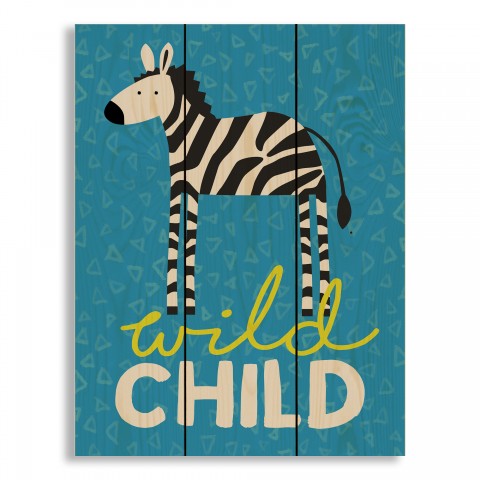 Wild Child Zebra 10.5x14 Pallet Wood Art