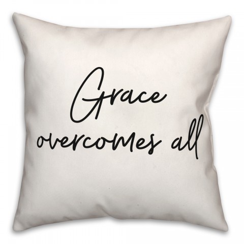 Grace Overcomes All  18x18 Spun Poly Pillow