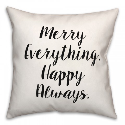 Merry Happy  18x18 Spun Poly Pillow