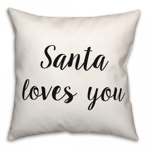 Santa Loves  18x18 Spun Poly Pillow