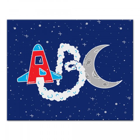 ABC Space Scape  Wall Art