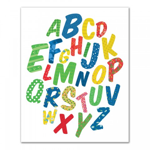 Rainbow Alphabet  Wall Art