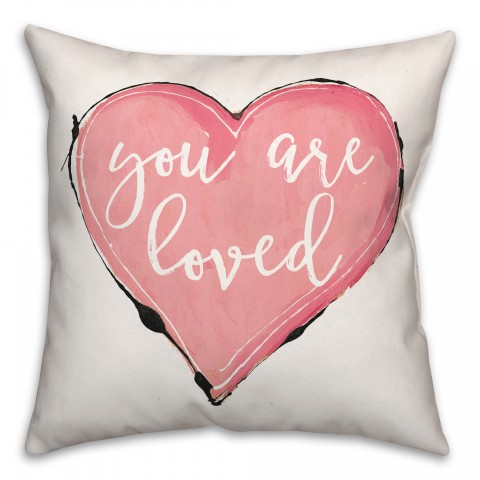 You Are Loved Painted Heart Pillow