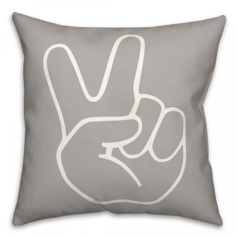 Peace Sign Gray  20x20 Spun Poly Pillow