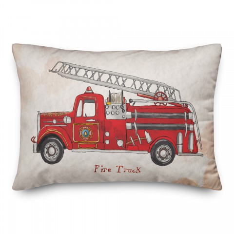 Vintage Fire Truck  14x20 Spun Poly Pillow