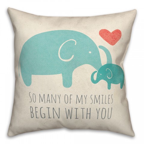 Elephant Smiles  Pillow