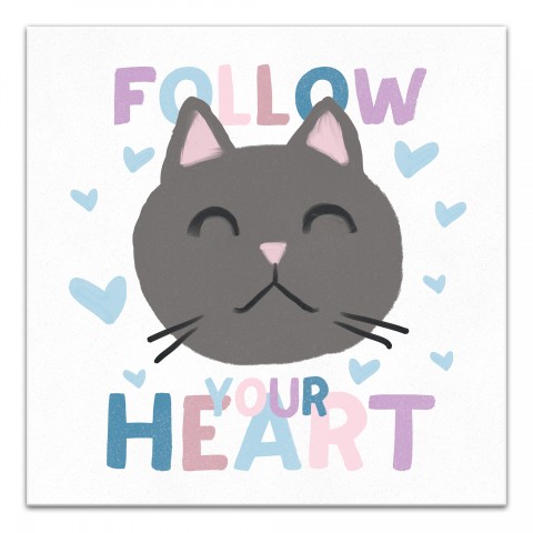 Follow Your Cat Heart  Wall Art