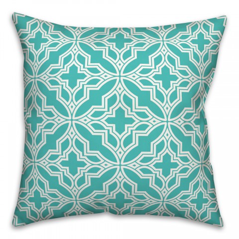 Blue Quatrefoil Pattern 18x18 Indoor / Outdoor Pillow