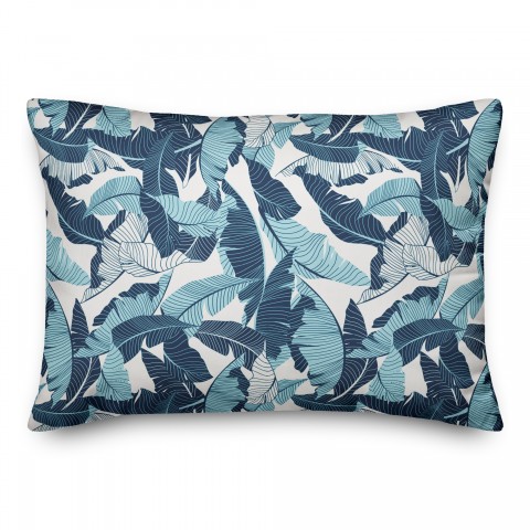 Navy Palm Pattern 14x20 Indoor / Outdoor Pillow
