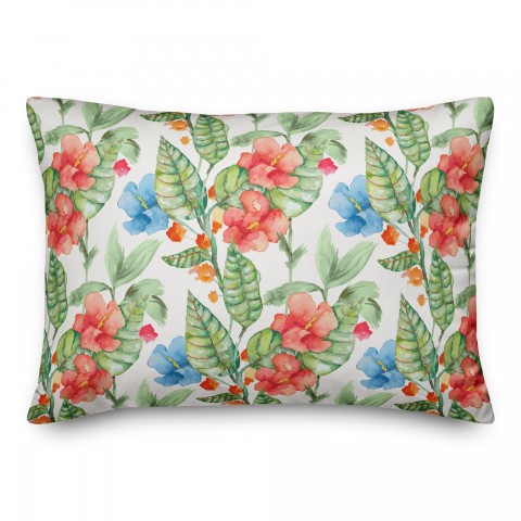 Tropical Floral Pattern 14x20 Indoor / Outdoor Pillow
