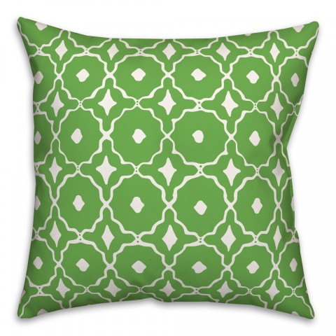 Green Geometric Pattern 18x18 Indoor / Outdoor Pillow