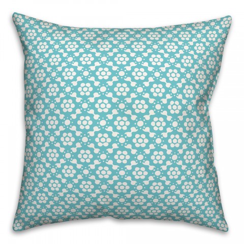 Blue Folk Pattern 18x18 Indoor / Outdoor Pillow