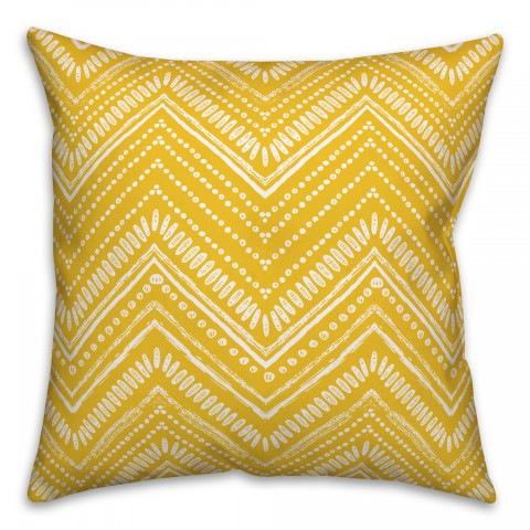 Yellow Aztec Chevron 18x18 Indoor / Outdoor Pillow