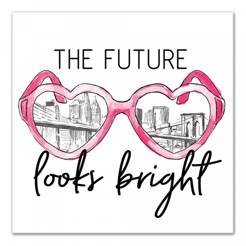 The Future Looks Bright Sunglasses 12x12 Canvas Wall Art