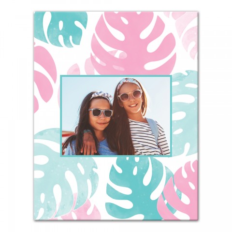 Pink Teak Jungle Pattern 11x14 Personalized Canvas Wall Art