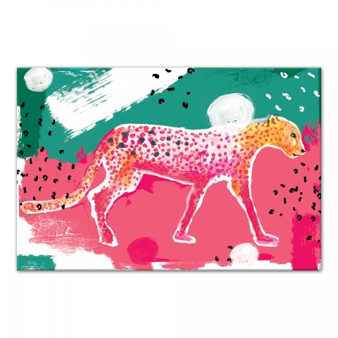 Abstract Painted Cheetah 12x18 Canvas Wall Art