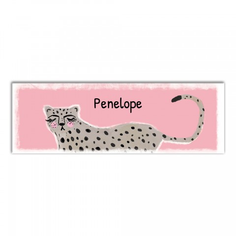 Sassy Pink Leopard 12x36 Personalized Canvas Wall Art