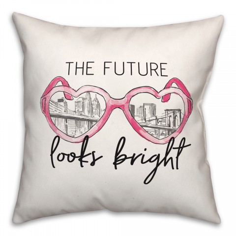 The Future Looks Bright Sunglasses 18x18 Spun Poly Pillow