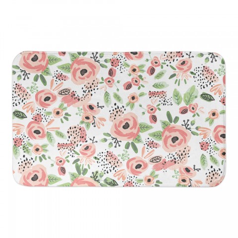 Blush Flowers Pattern 34x21 Bath Mat