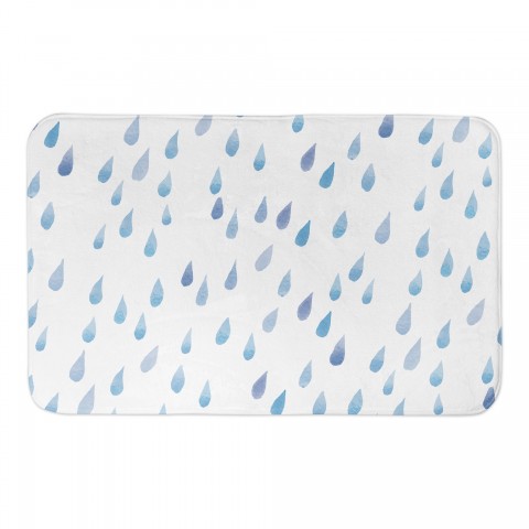 Watercolor Raindrops 34x21 Bath Mat