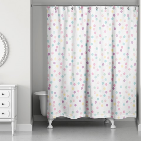 Colorful Polka Dots 71x74 Shower Curtain