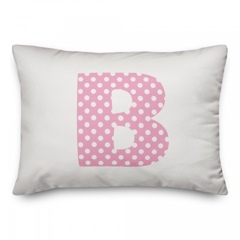 Polka Dot Monogram 14x20 Personalized Spun Poly Pillow