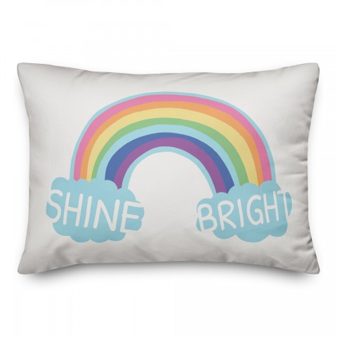 Shine Bright Rainbow 14x20 Spun Poly Pillow