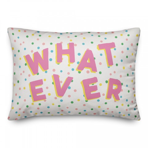 Whatever Colorful Polka Dots 14x20 Spun Poly Pillow