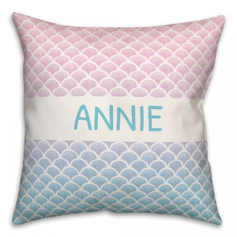 Mermaid Scales 18x18 Personalized Spun Poly Pillow
