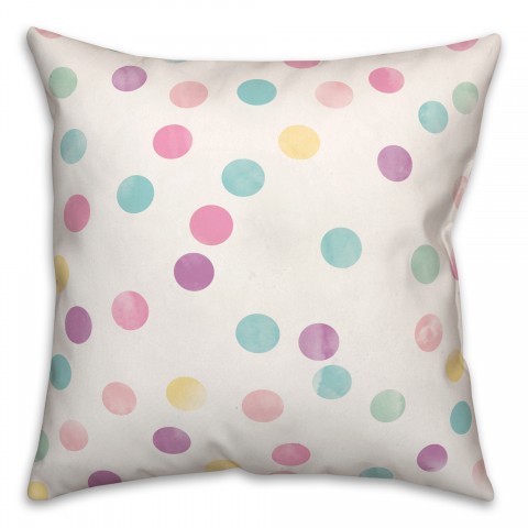Colorful Polka Dots 18x18 Spun Poly Pillow